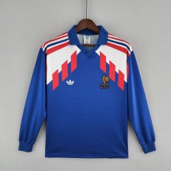 Francia Local Retro 1990 Mangas Largas